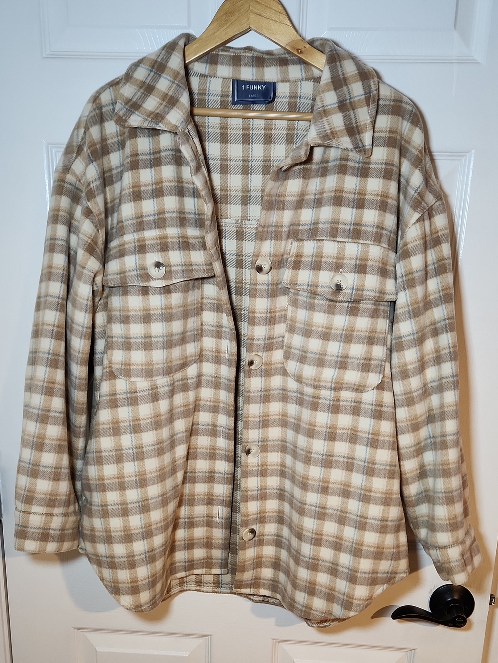 Beige Plaid Shacket